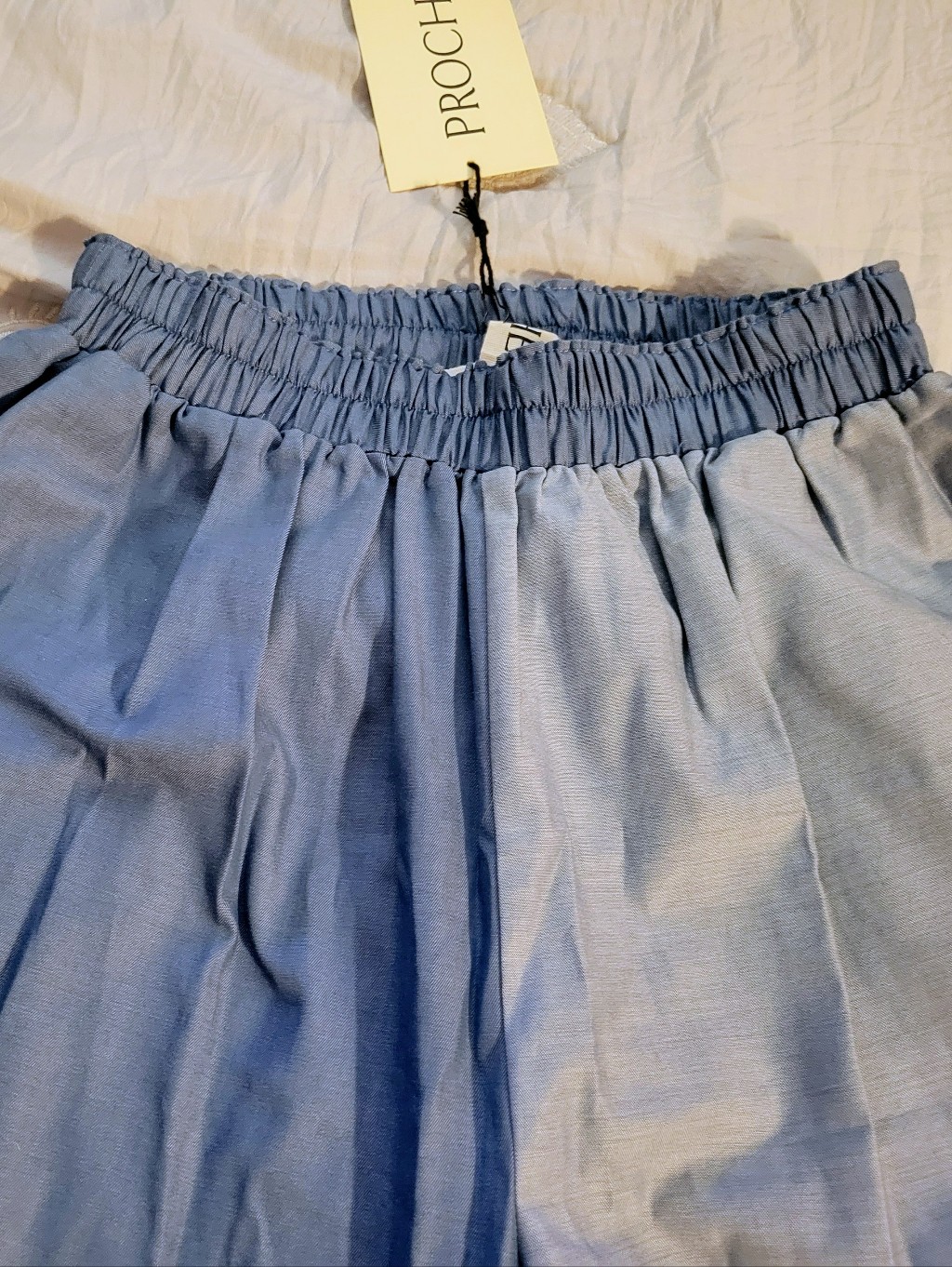 Proche Two-Tone Light And Medium Blue Sunday Wide Leg Pants, Cotton, Nwt, Xs/S — image 6 of 8